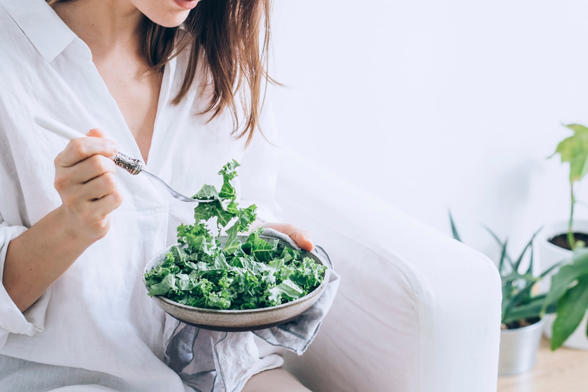 Smoothie bowl with fruits and nuts for women's nutrition